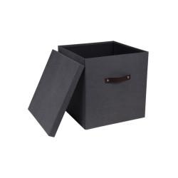 Förvaringsbox m.lock kartong stor svart