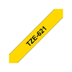 Tape BROTHER TZE621 9mm svart på gul