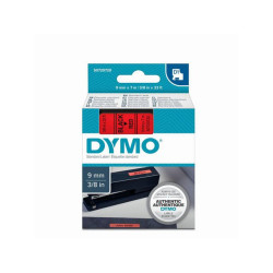 Tape DYMO D1 9mm svart på röd