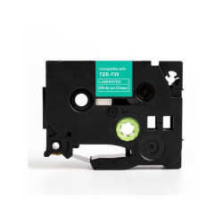 Tape 12mm TZe-735 vit på grön