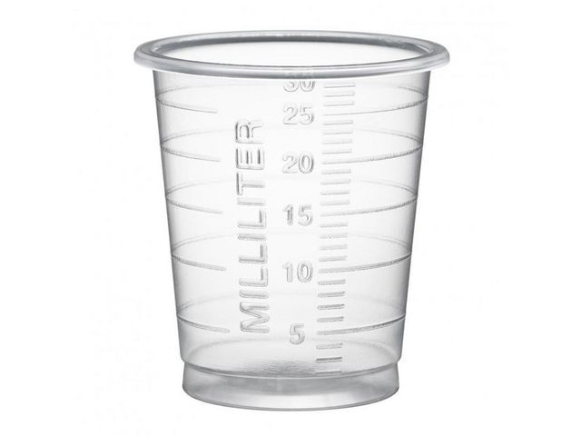 Medicinbägare Eco 30ml smal transp 90/fp