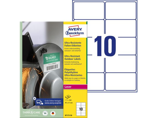 Etikett AVERY Stretch 99x57mm 500/fp