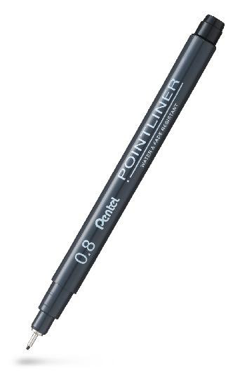 Fineliner PENTEL Pointliner 0,8mm svart