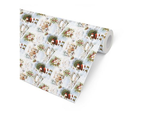 Julpapper White Christmas 57cmx154m