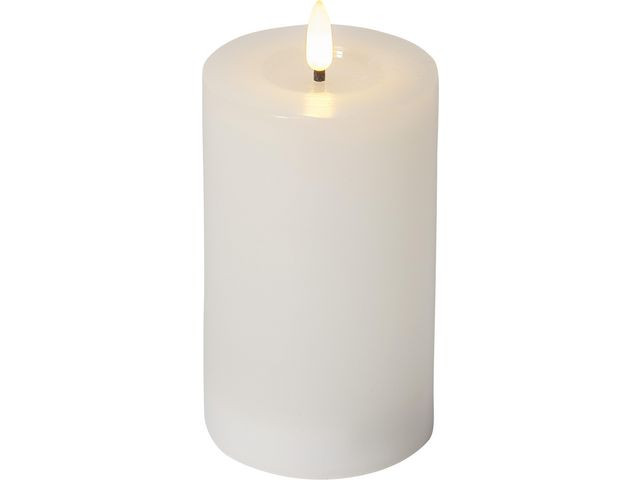 Blockljus STAR T LED Flamme 15cm vit