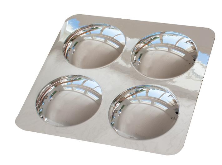 Spegel med 4 konvexa kupoler