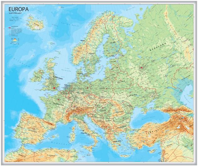 Affisch Europa karta