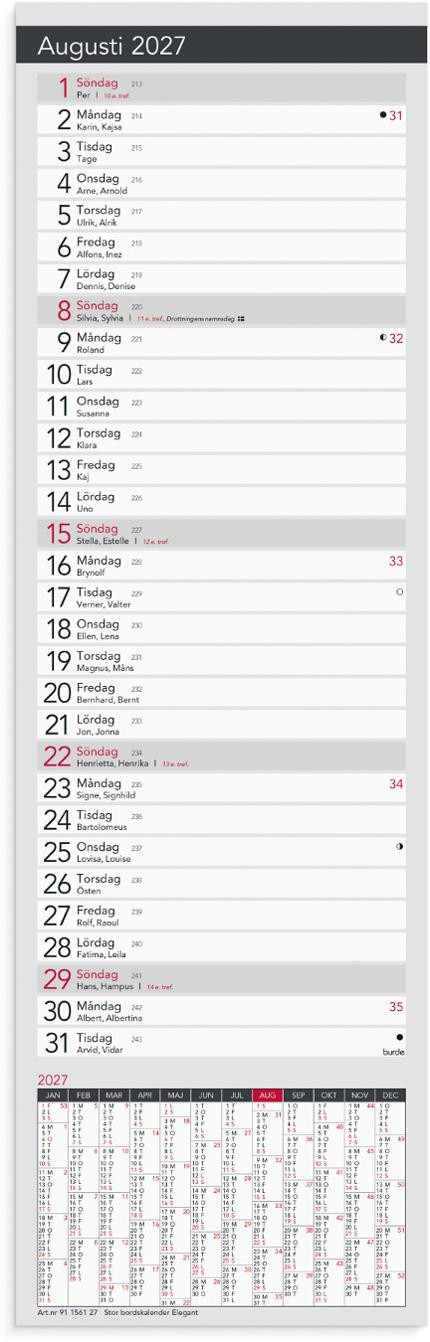 Stor Bordskalender Elegant 2027