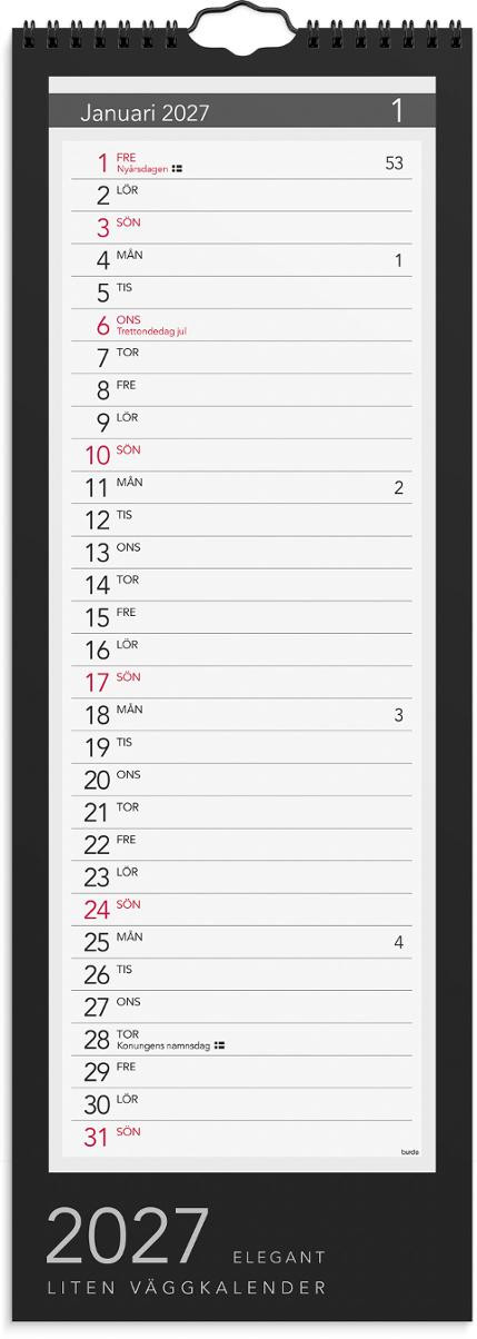 Väggkal Lilla Miljökalender Elegant 2027
