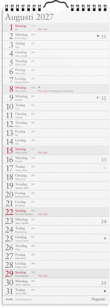 Väggkalender Lilla Månadskalendern 2027