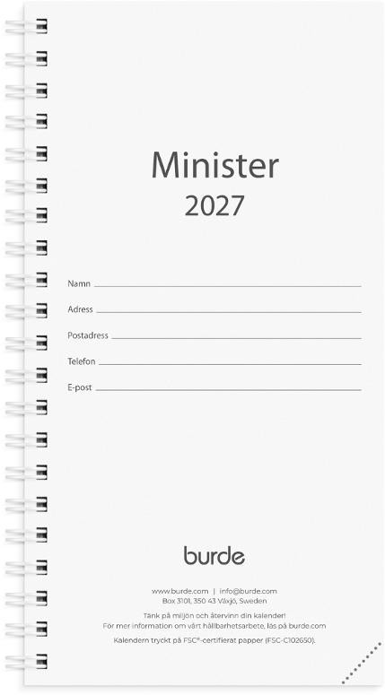 Kalender Minister refill 2027