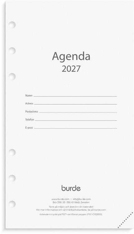 Regent Agenda kalendersats 2027