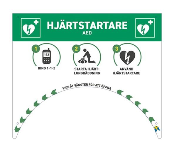 Skylt till ROTAID-skåp