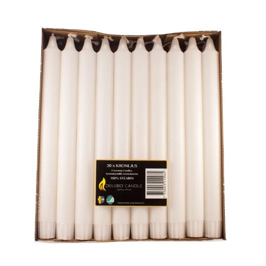 Kronljus DELSBO Stearin 25cm 30/fp