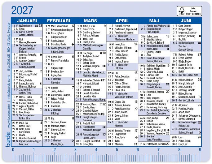 Kalenderkort 2027