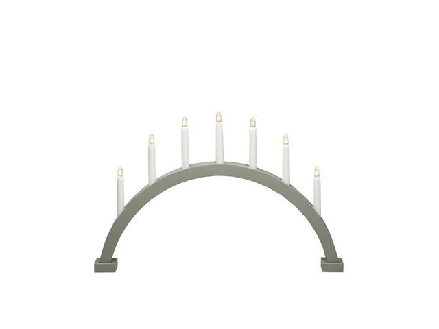 Elljusstake 7 ljus 38,5x59 trä grå/grön