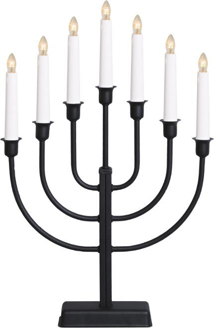 Elljusstake 7 ljus 31x47cm metall svart