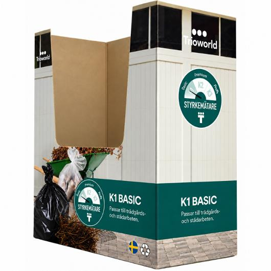 Plastsäck Display K1 125L 35my svart 3st
