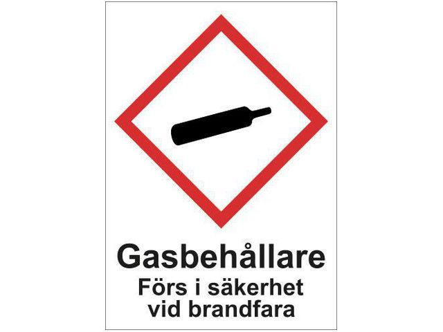 Skylt Gasbehållare A4 Aluminium