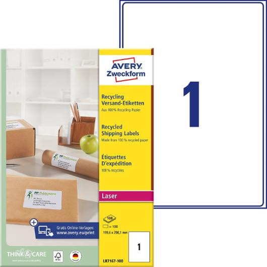 Etikett AVERY QP 199,6x298,1mm 100/fp
