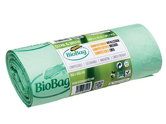Plastsäck BIOBAG 80L 17my grön 20/rl