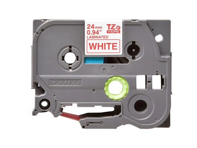 Tape BROTHER TZE252 24mm röd på vit