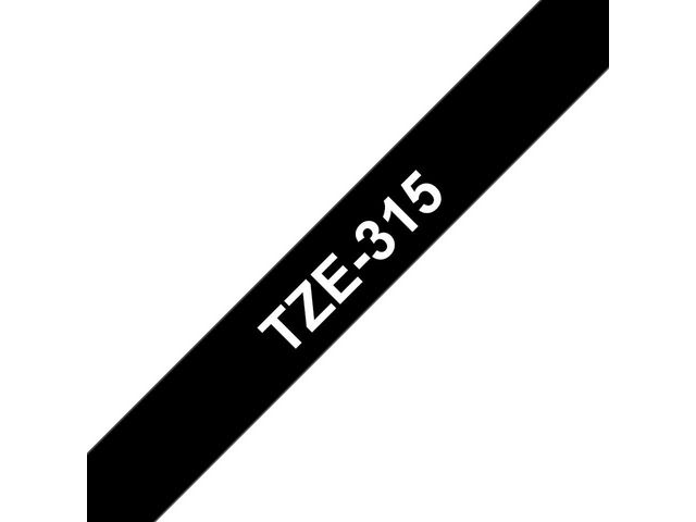 Tape BROTHER TZE315 6mm vit på svart