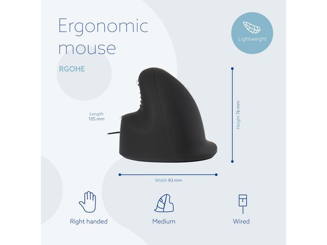 Mus Ergonomisk R-GO kabel höger M