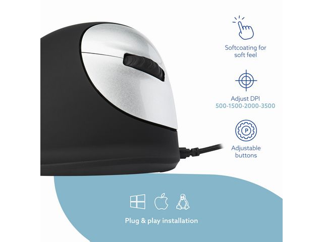 Mus Ergonomisk R-GO kabel höger M