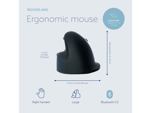 Mus Ergonomisk R-GO Large Höger Trådlös