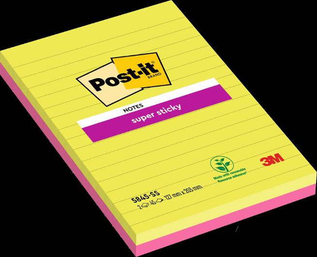 Notes POST-IT SS linjerat 125x200mm 2/fp