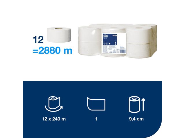 Toalettpapper TORK Uni T2 1-l natur12/fp