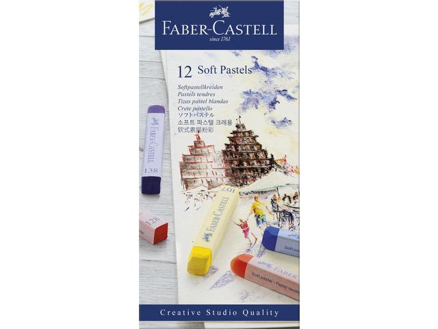 Torrastellkrita Faber Castell mjuk 12