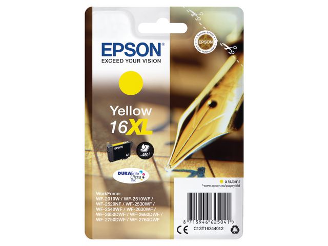 Bläckpatron EPSON C13T16344012 gul