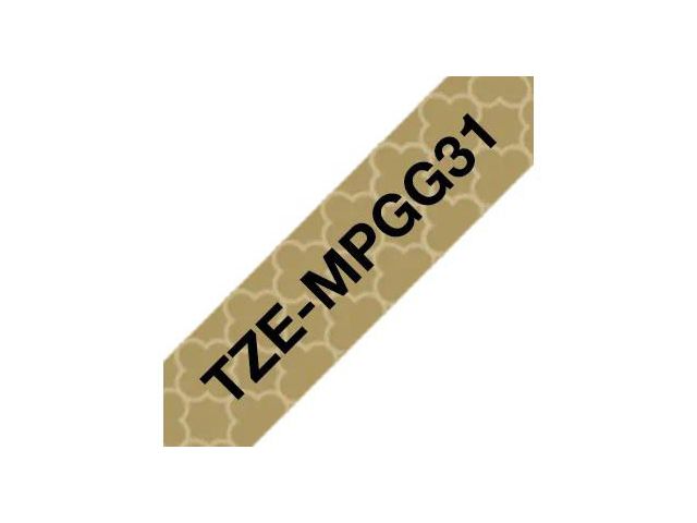 Tape BROTHER TZEMPGG31 12mm svart på gu.