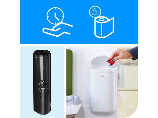 Papperskorgspåse TORK B3 5L svart 50/rl