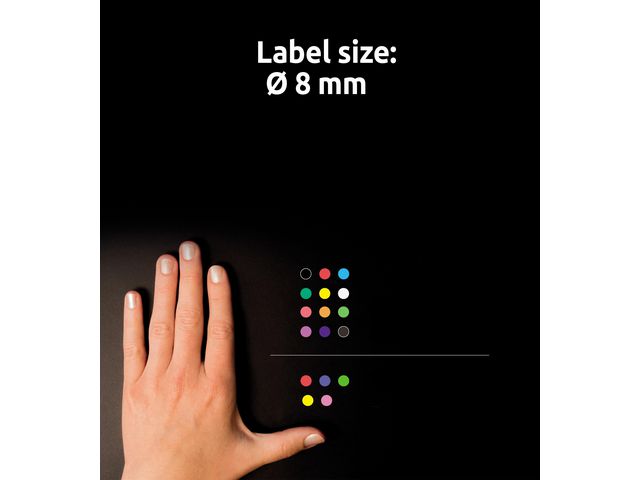 Färgkodningsprick AVERY Ø8mm röd 416/fp