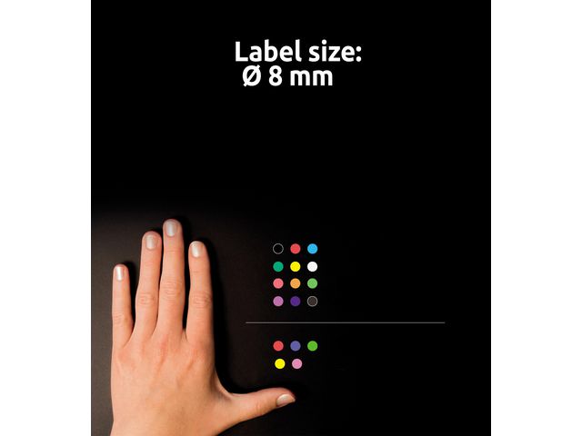 Färgkodningsprick AVERY Ø8mm blå 416/fp