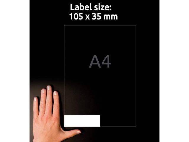 Etikett AVERY 105x35mm 1600/fp