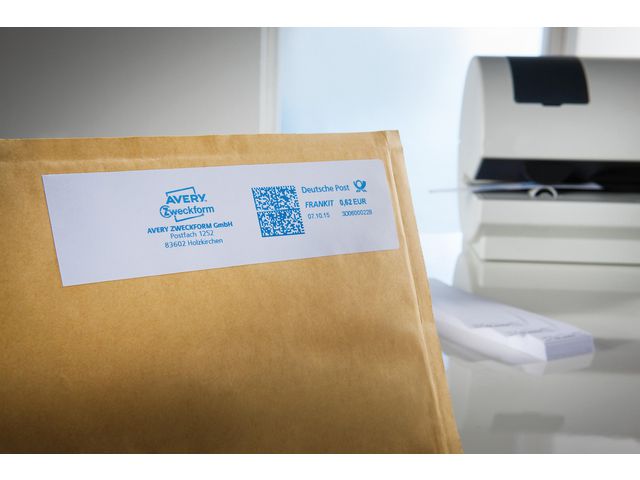 Etikett AVERY frankering 163x43mm1000/fp