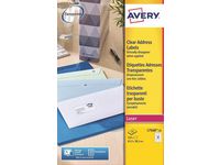 Etikett AVERY transp 63,5x38,1mm 525/fp