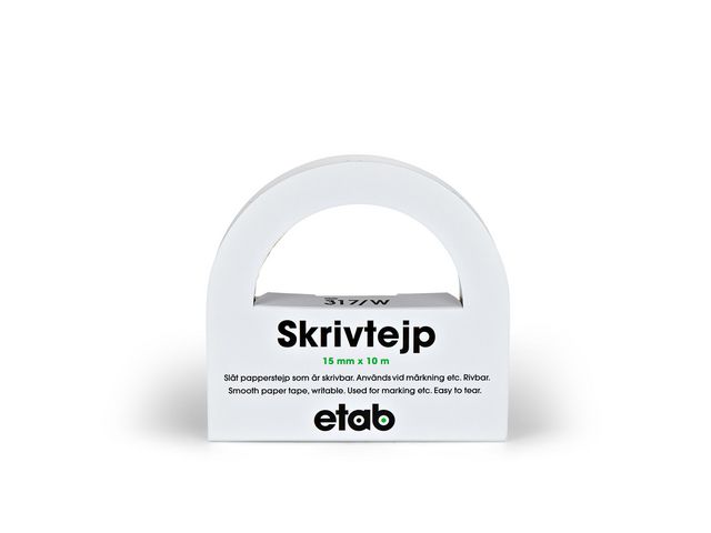 Skrivtejp av papper ETAB 15mmx10m vit