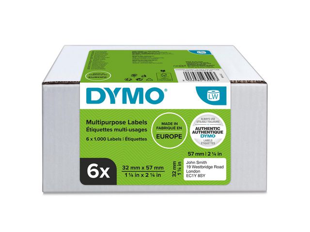 Etikett DYMO LW 57x32mm 6x1000/fp