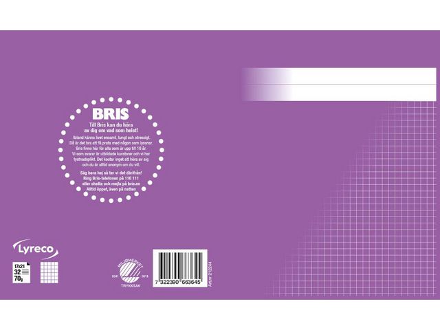 Räknehäfte 17x21cm rutat 5x5 mm röd