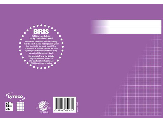 Räknehäfte A5 rutat 5x5mm orange