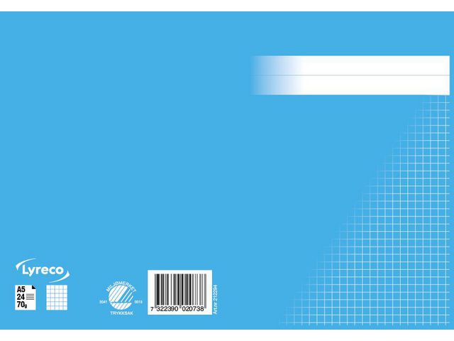 Räknehäfte A5 5x5mm mellanblå