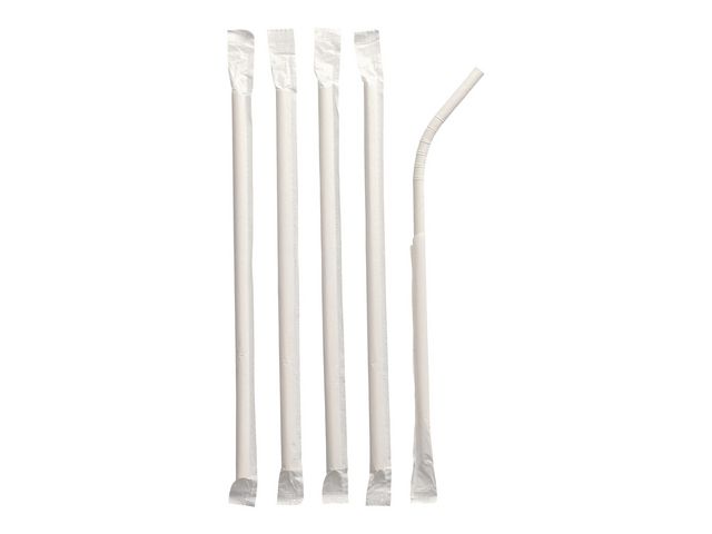 Sugrör PURE papp böjbar singelfp 100/fp