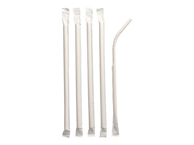 Sugrör PURE papp böjbar singelfp 100/fp