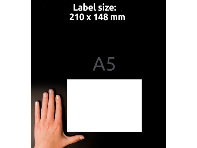 Etikett AVERY A5 210x148mm 200/fp