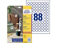 Etikett AVERY avtagb rund 20mm 880/fp